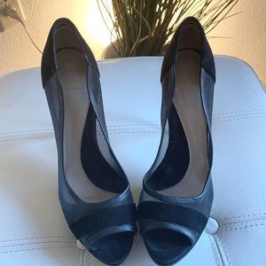 Herve Leger Black/Gold Accent Heel